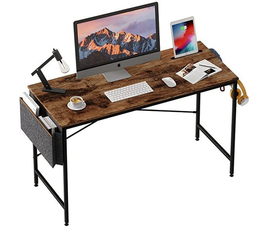 32" Modern Rustic Brown and Black Computer Desk By Homeroots | Desks | Modishstore