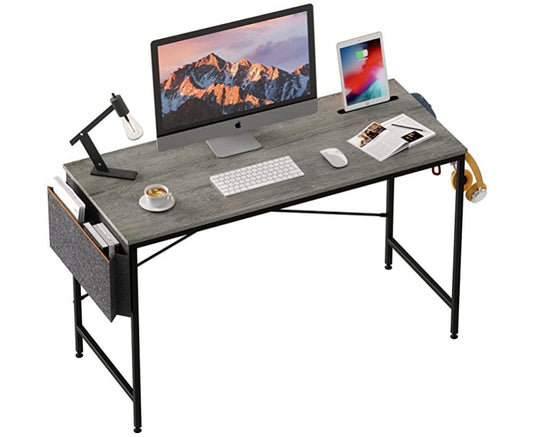 32" Modern Metro Gray and Black Computer Desk By Homeroots | Desks | Modishstore
