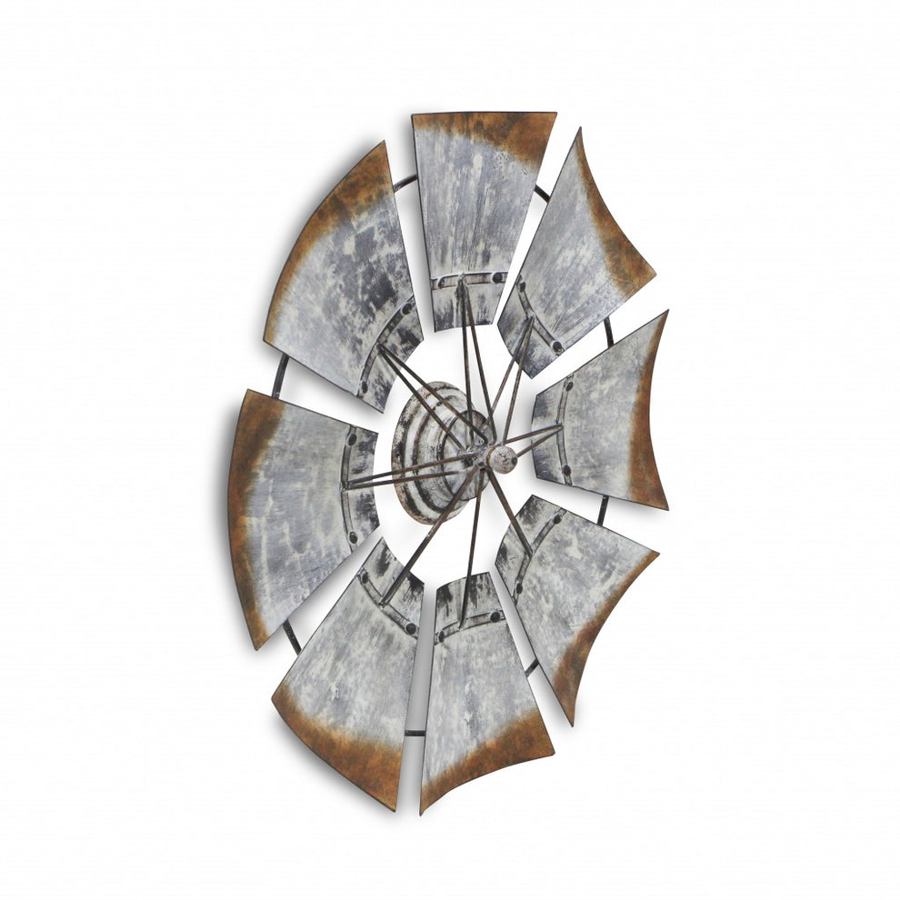 Metal Windmill Shaped Wall Decor By Homeroots | Wall Decor | Modishstore - 2