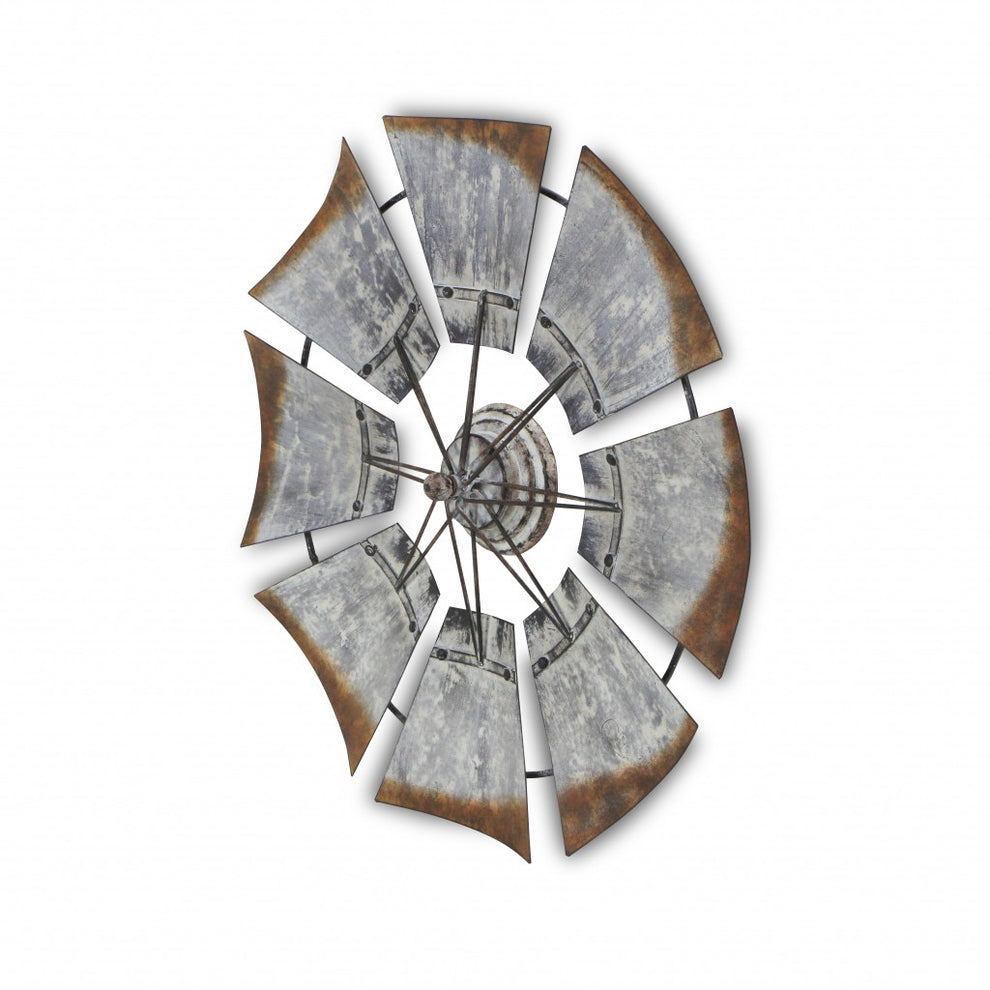 Metal Windmill Shaped Wall Decor By Homeroots | Wall Decor | Modishstore - 3