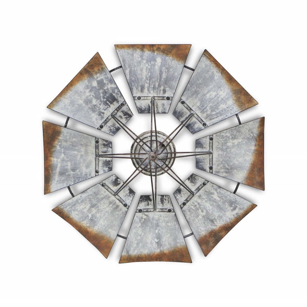 Metal Windmill Shaped Wall Decor By Homeroots | Wall Decor | Modishstore - 4