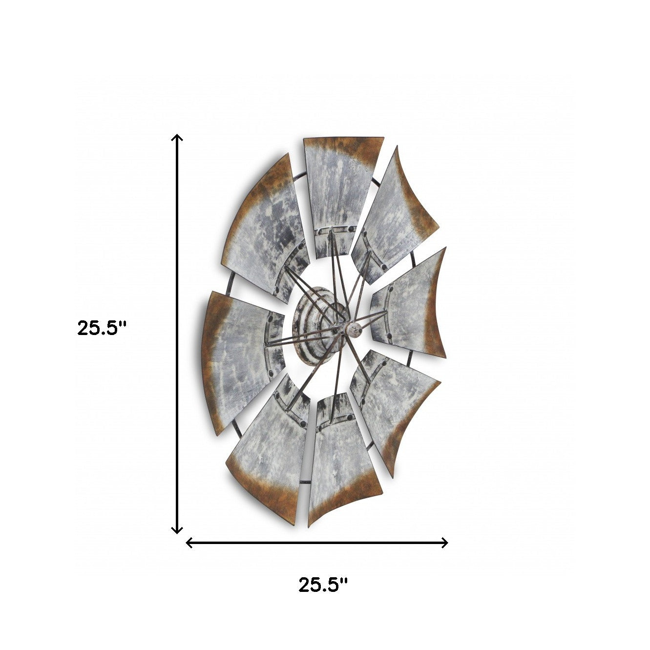 Metal Windmill Shaped Wall Decor By Homeroots | Wall Decor | Modishstore - 6