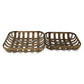 Set Of Two Wood And Metal Lattice Weave Baskets By Homeroots | Bins, Baskets & Buckets | Modishstore - 3