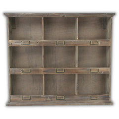Rustic Nine Slot Wooden Open Wall Cabinet By Homeroots
