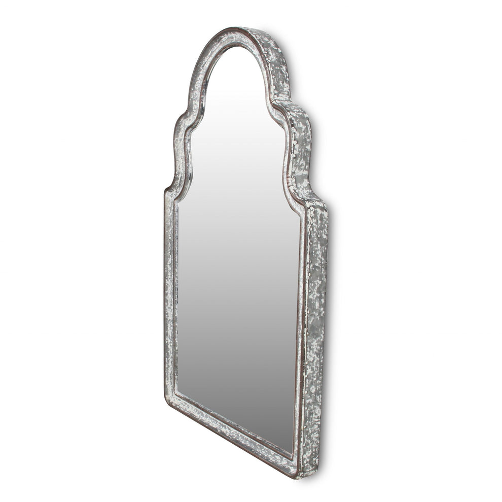 Vintage Curved Gray Wall Mirror By Homeroots | Mirrors | Modishstore - 3