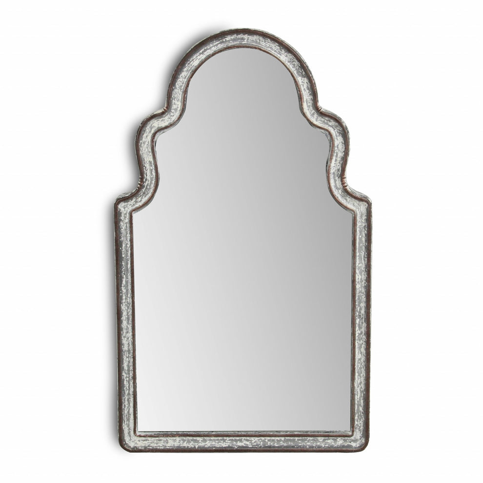 Vintage Curved Gray Wall Mirror By Homeroots | Mirrors | Modishstore - 4