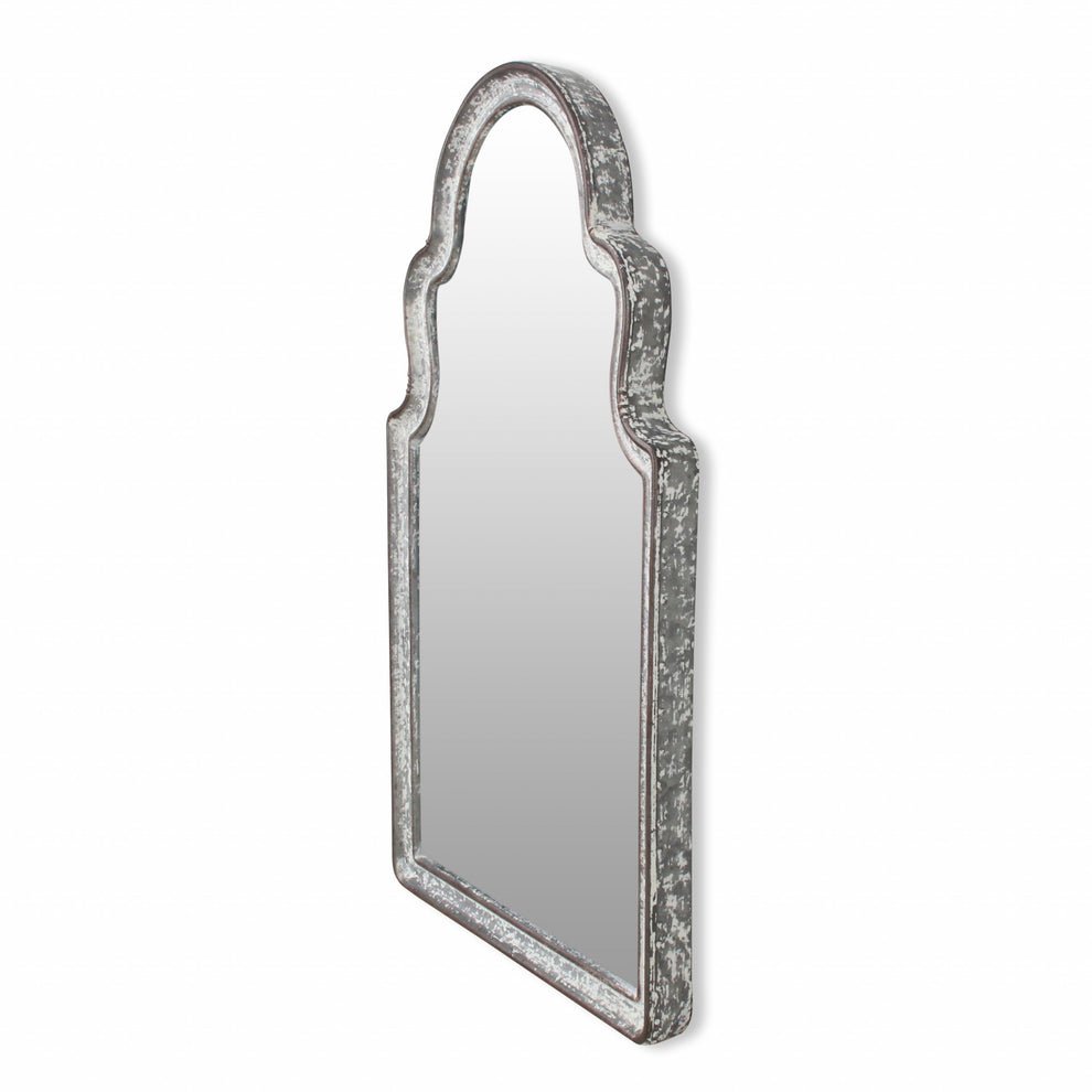 Vintage Curved Gray Wall Mirror By Homeroots | Mirrors | Modishstore - 5