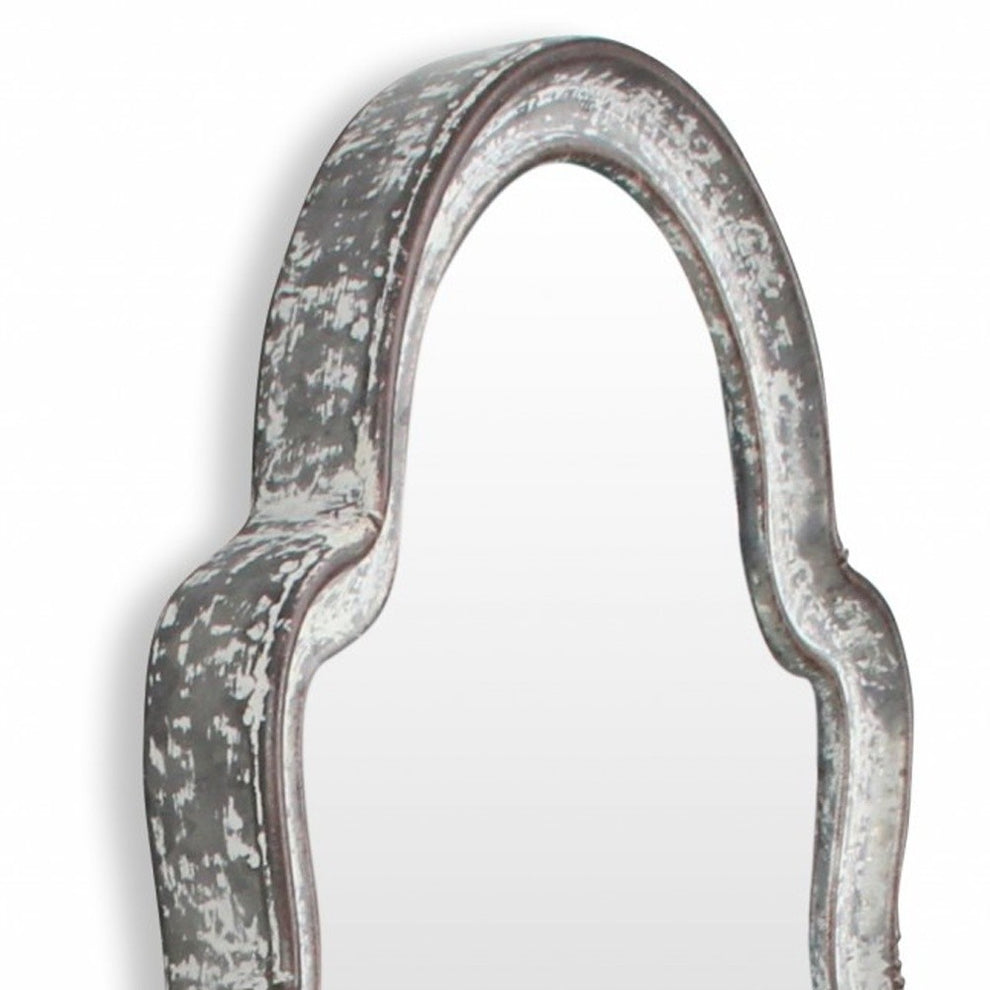 Vintage Curved Gray Wall Mirror By Homeroots | Mirrors | Modishstore - 6