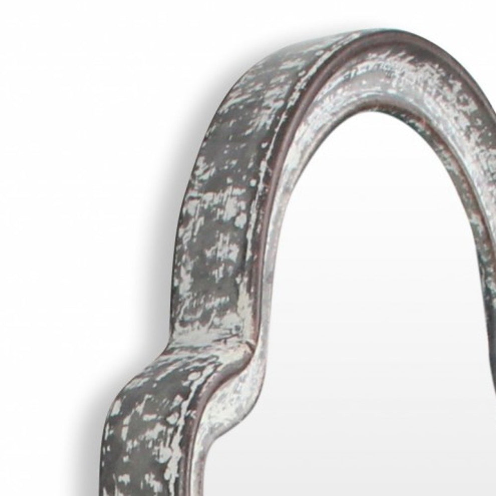 Vintage Curved Gray Wall Mirror By Homeroots | Mirrors | Modishstore - 7