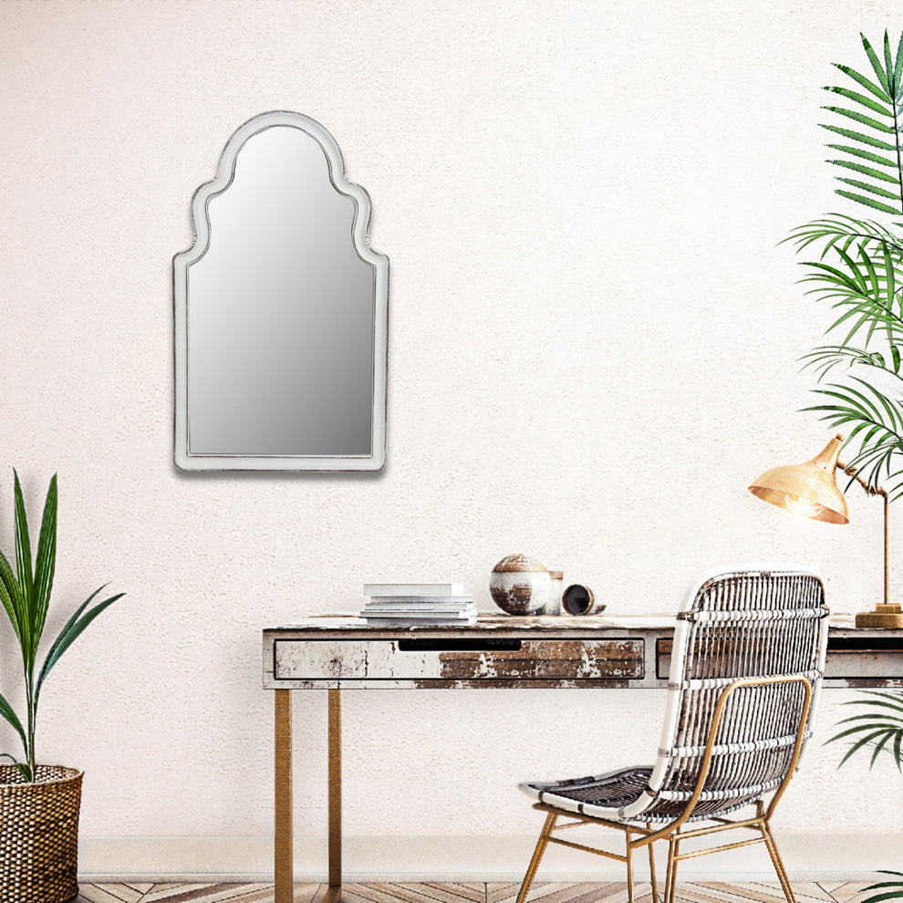 Vintage Curved Gray Wall Mirror By Homeroots | Mirrors | Modishstore - 14