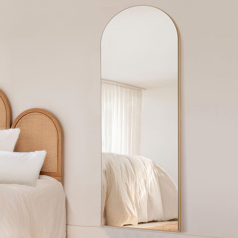 Arched Gold Standing Mirror By Homeroots | Mirrors | Modishstore