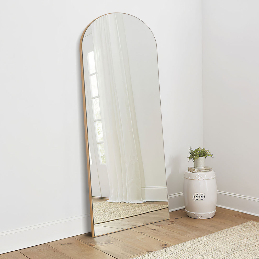 Arched Gold Standing Mirror By Homeroots | Mirrors | Modishstore - 4