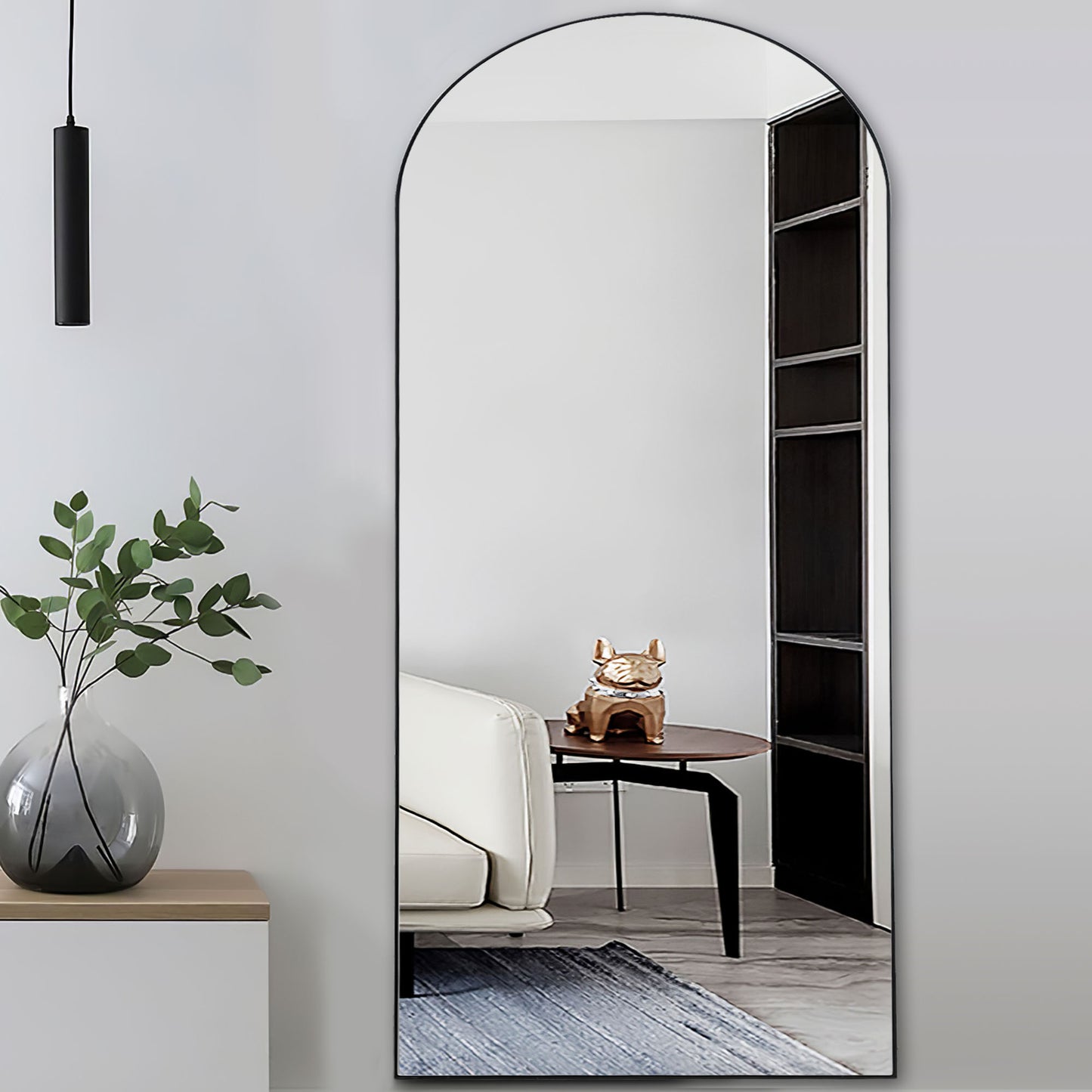 Black Arched Mirror with Stand By Homeroots | Mirrors | Modishstore - 3