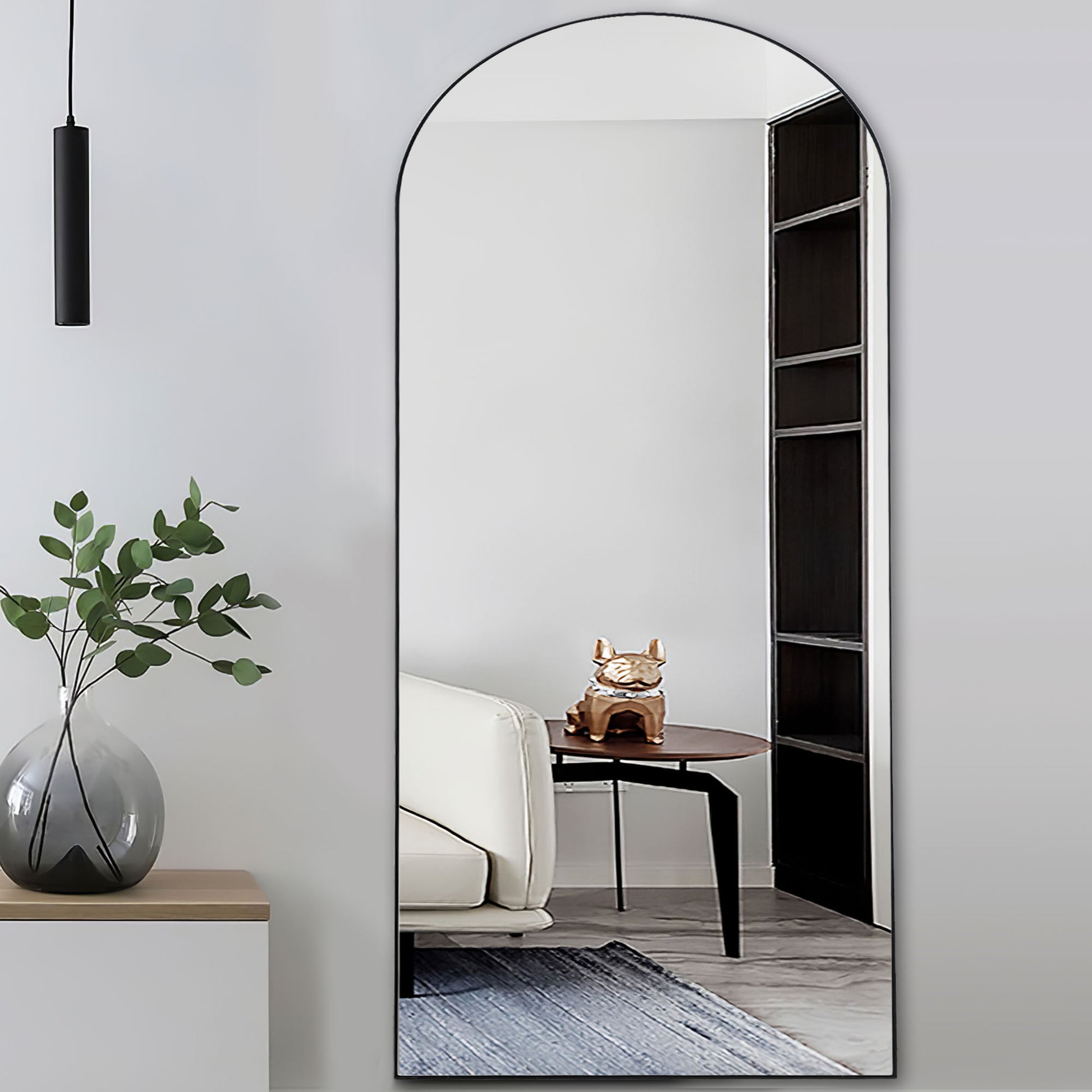 Black Arched Mirror with Stand By Homeroots | Mirrors | Modishstore - 3