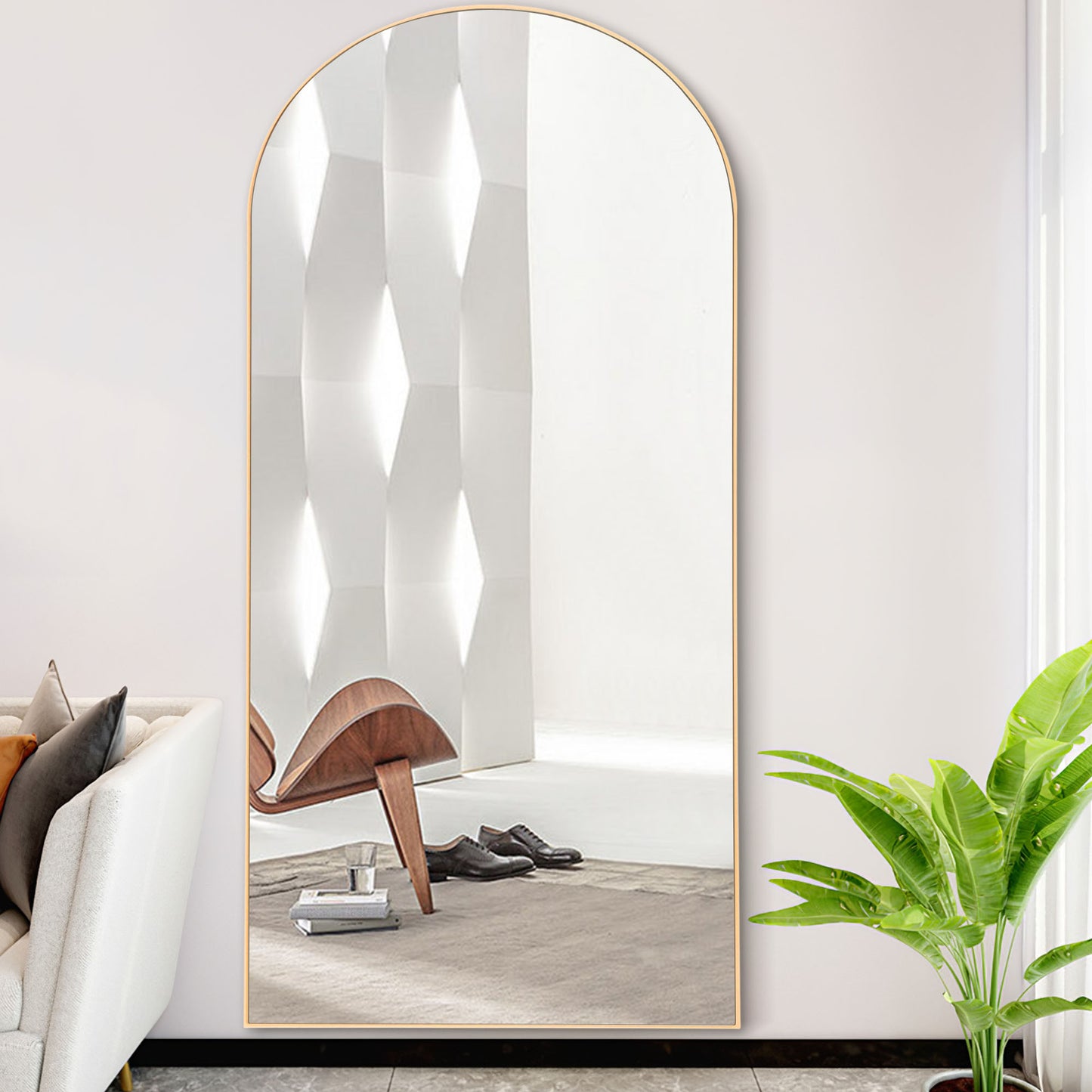 Black Arched Mirror with Stand By Homeroots | Mirrors | Modishstore - 7