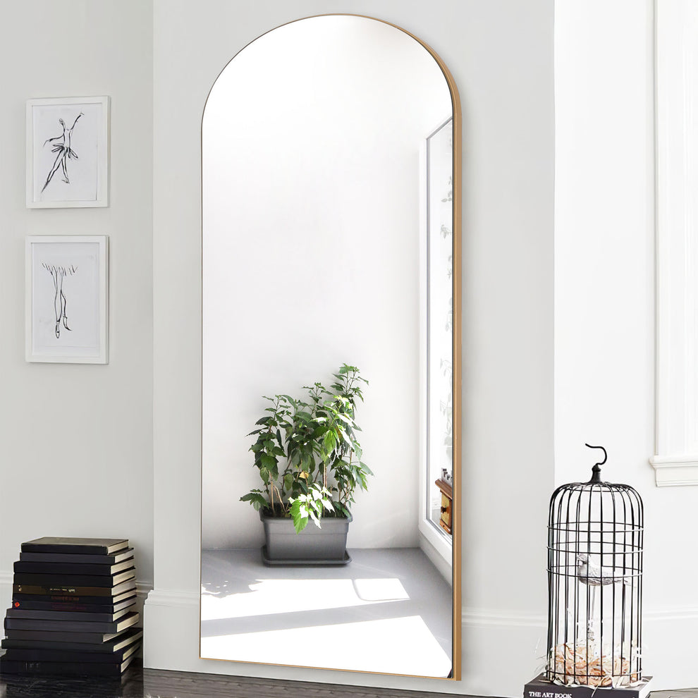 Petite Black Arched Wooden Mirror By Homeroots | Mirrors | Modishstore - 8