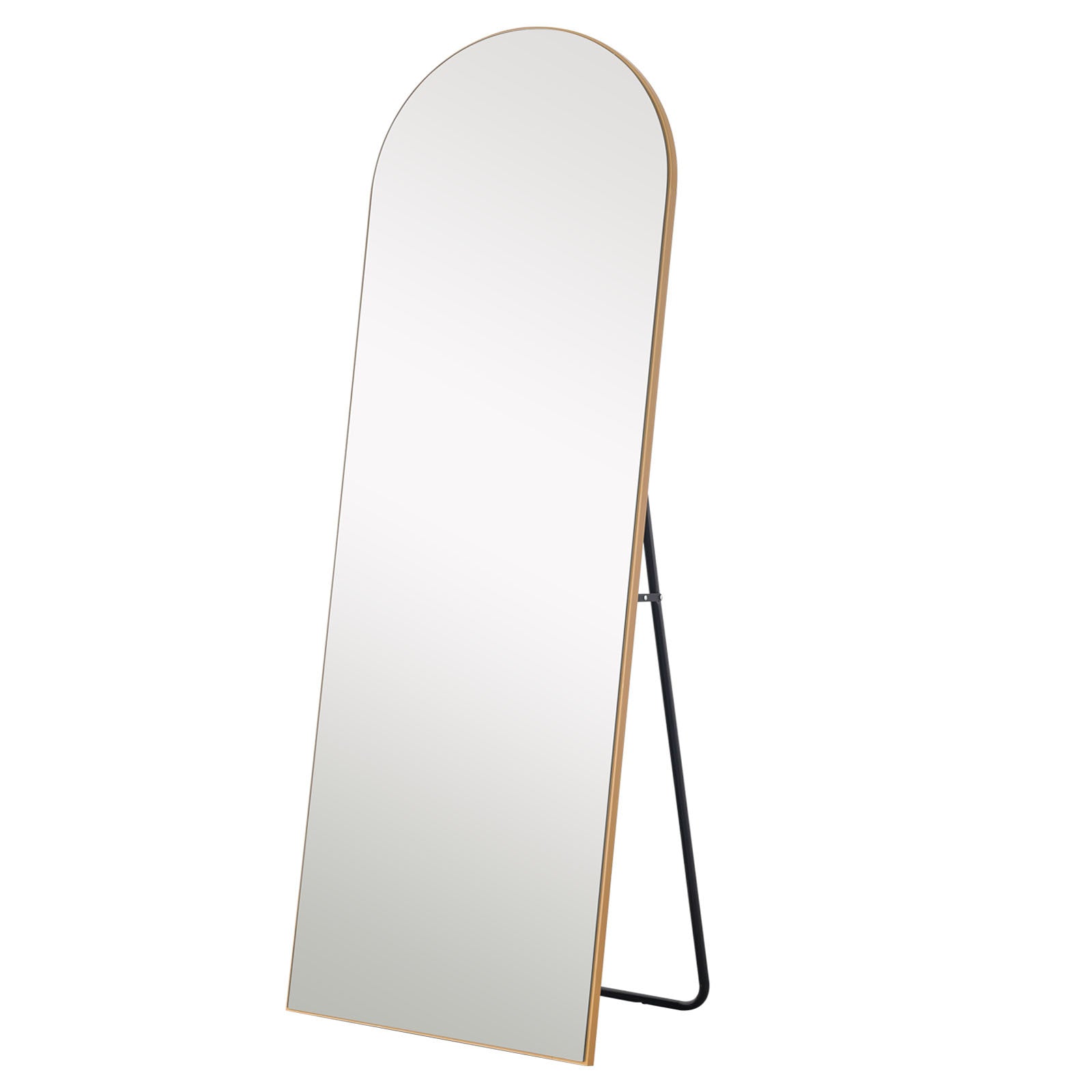 Narrow Gold Arched Wooden Mirror By Homeroots | Mirrors | Modishstore