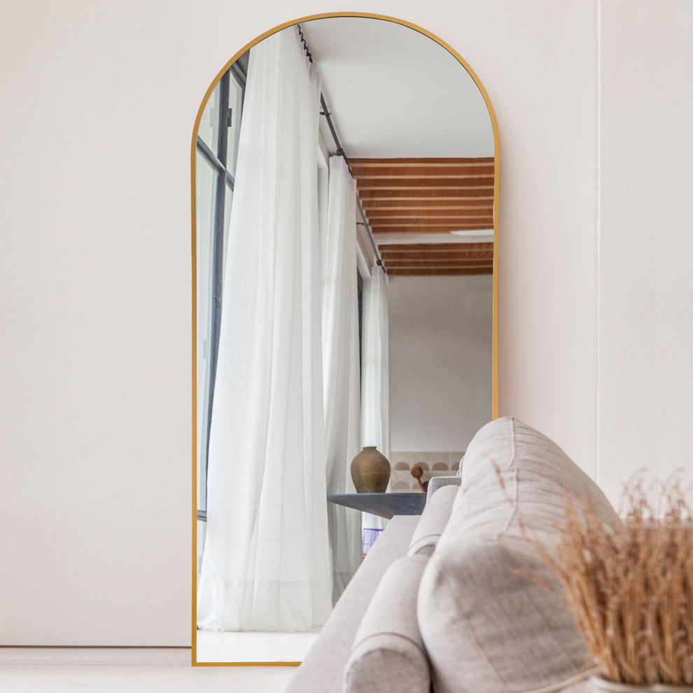 Black Arched Standing Mirror By Homeroots | Mirrors | Modishstore - 6