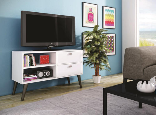 Accentuations by Manhattan Comfort Practical Dalarna TV Stand with 2 Open Shelves and 2 Drawers | TV Stands | Modishstore