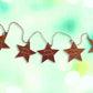 Christmas Star Ornament- String of 5- Silver/Green/Golden/Red-4