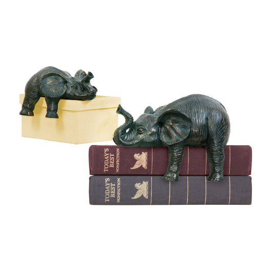 Sterling Industries Set Of 2 Sprawling Elephants | Modishstore | Home Accents