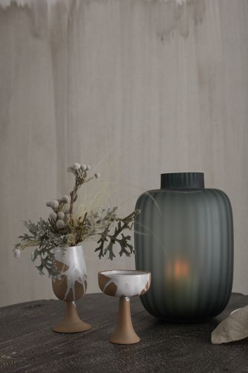 Prasinos Ribbed Glass Green Vase By Accent Decor | Vases | Modishstore - 4