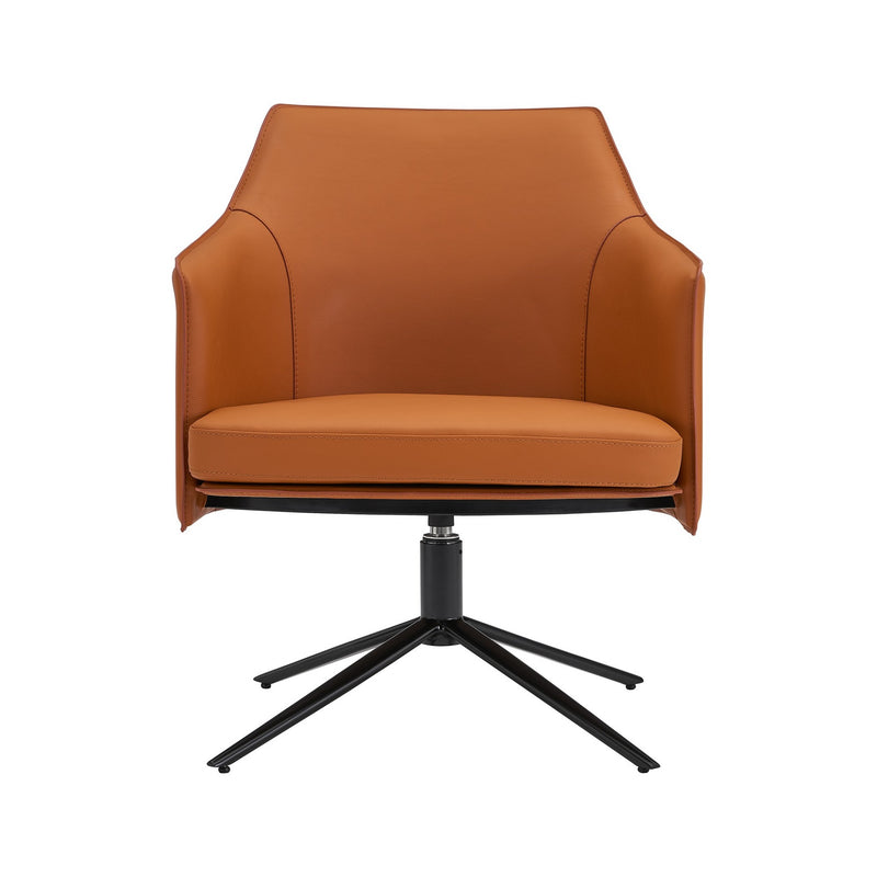 Terra Cotta Faux Leather Swivel Accent Chair By Homeroots | Accent Chairs | Modishstore