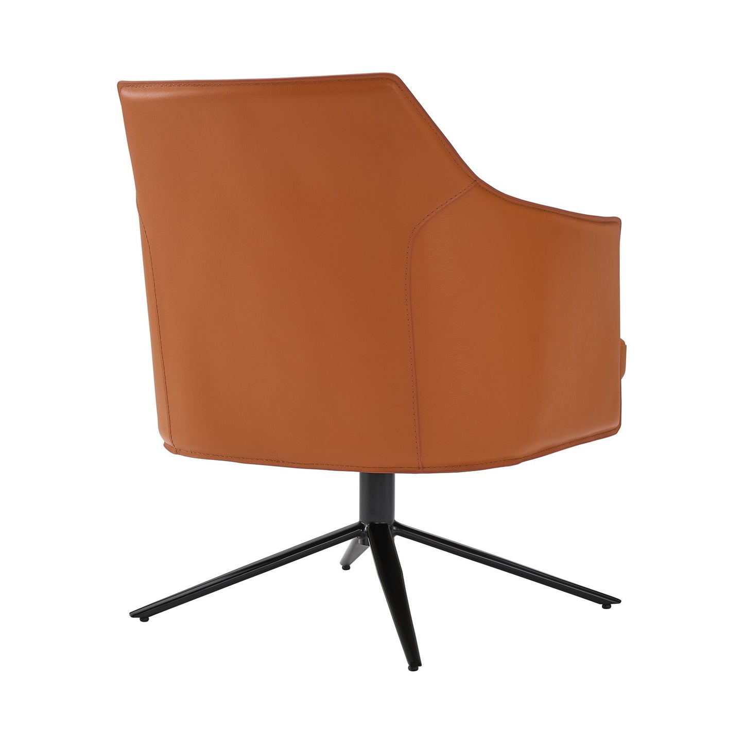 Terra Cotta Faux Leather Swivel Accent Chair By Homeroots | Accent Chairs | Modishstore - 4