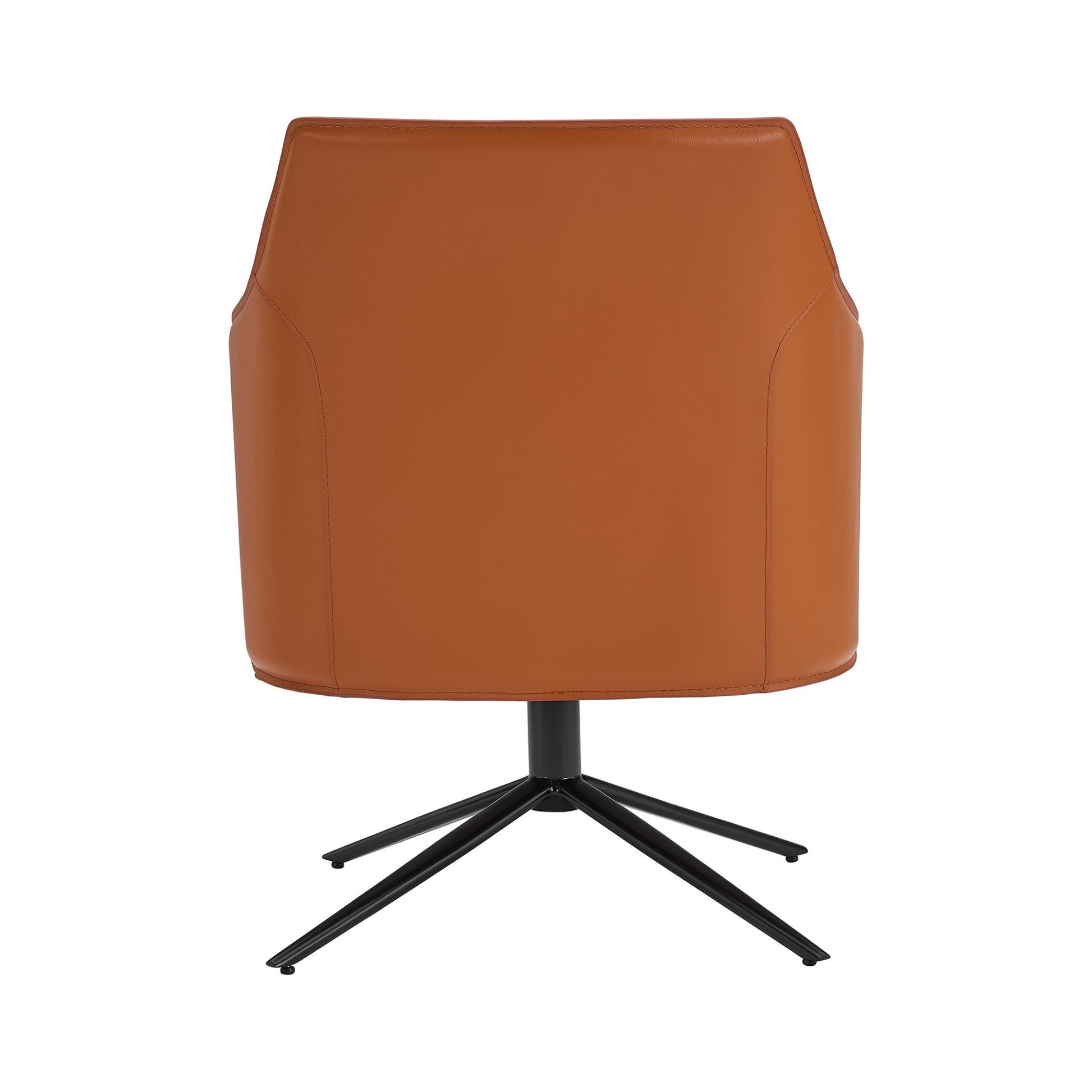 Terra Cotta Faux Leather Swivel Accent Chair By Homeroots | Accent Chairs | Modishstore - 5
