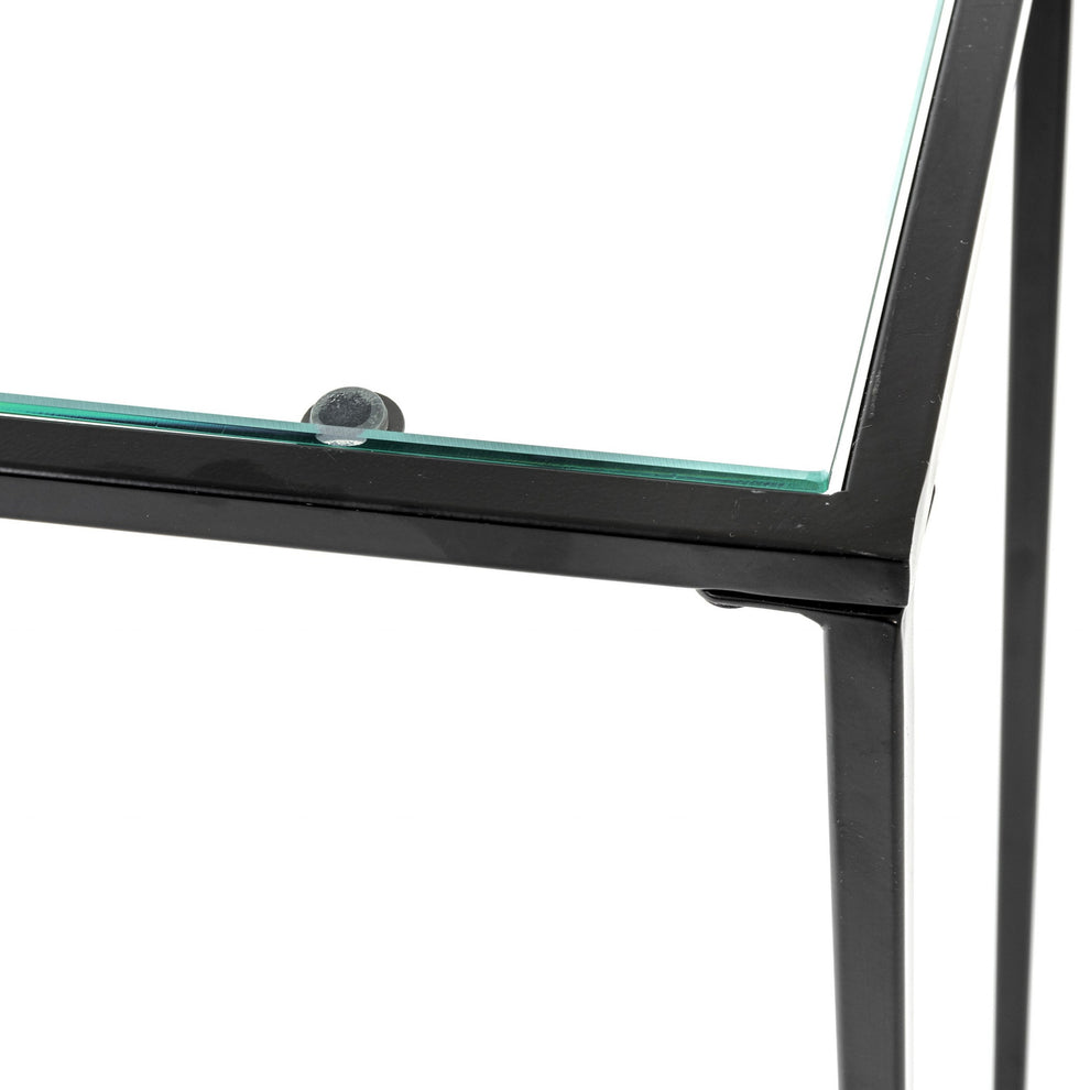 Minimalist Clear Glass and Black Console Table By Homeroots | Console Tables | Modishstore - 4
