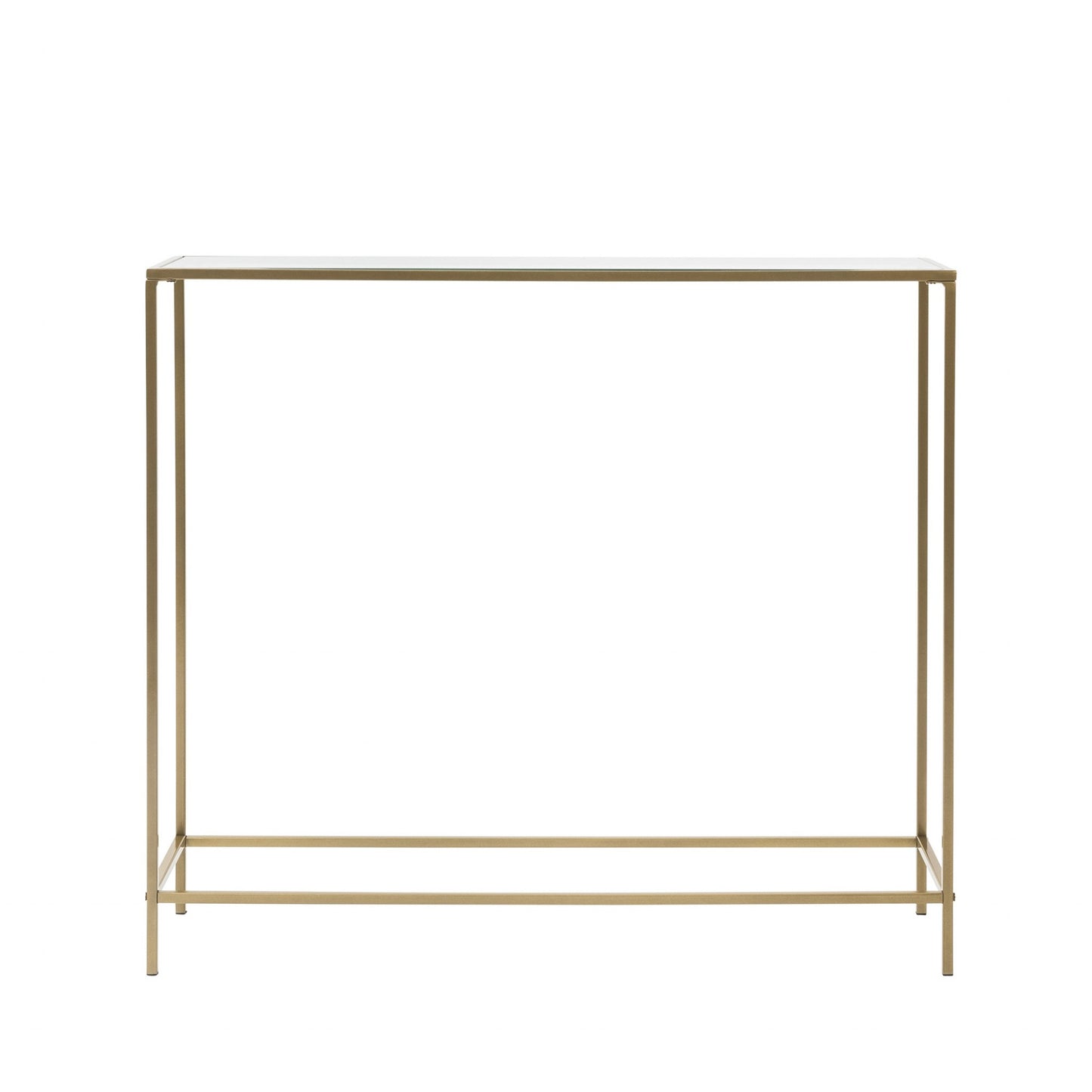 Minimalist Clear Glass and Gold Console Table By Homeroots | Console Tables | Modishstore
