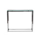 Geo Rectangle Clear Glass and Chrome Console Table By Homeroots