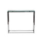 Geo Rectangle Clear Glass and Chrome Console Table By Homeroots | Console Tables | Modishstore