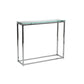 Geo Rectangle Clear Glass and Chrome Console Table By Homeroots | Console Tables | Modishstore - 3