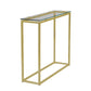 Geo Rectangle Clear Glass and Gold Console Table By Homeroots