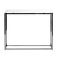 Geo Rectangle White Glass and Chrome Console Table By Homeroots | Console Tables | Modishstore
