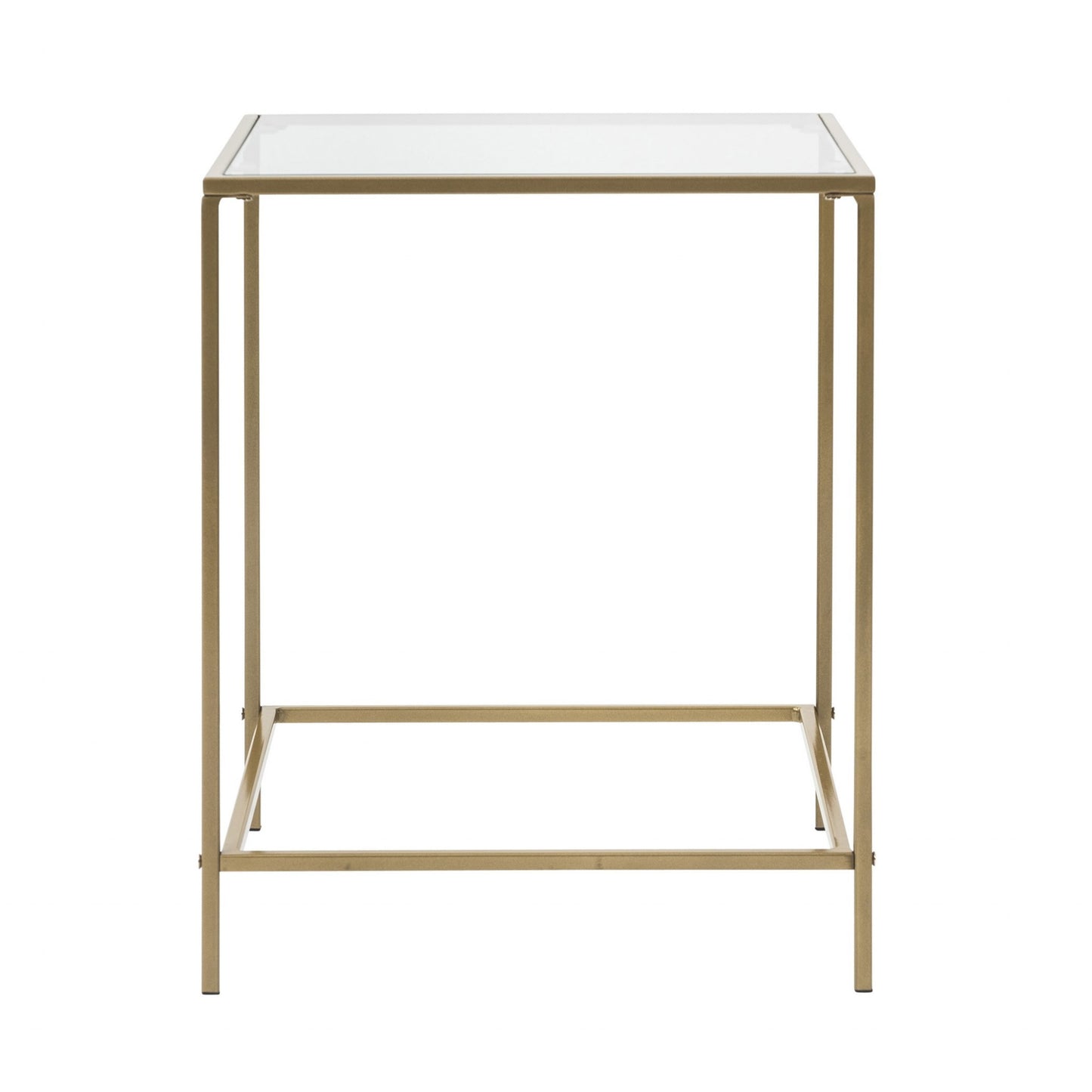 Minimalist Clear Glass and Gold Side Table By Homeroots | Side Tables | Modishstore
