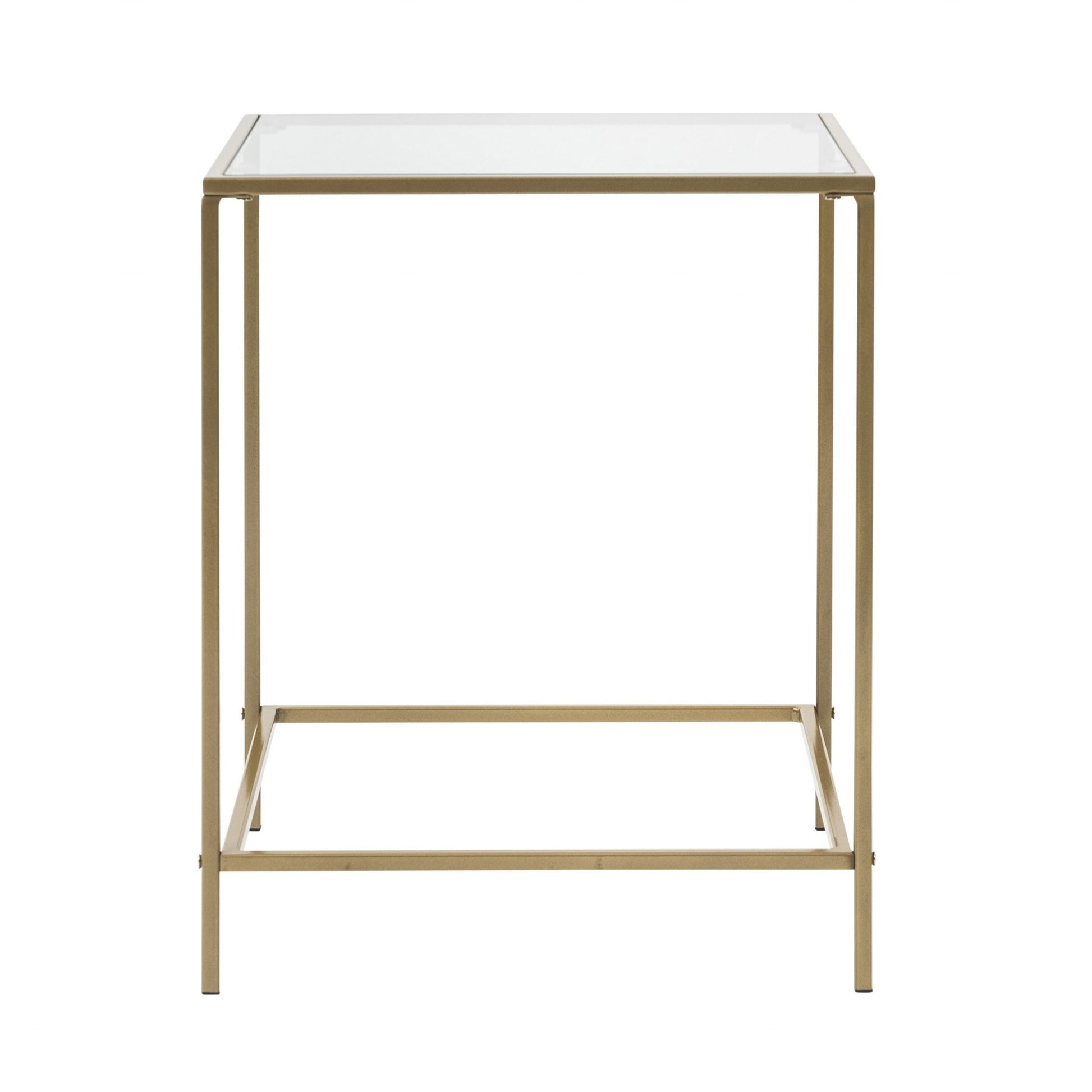 Minimalist Clear Glass and Gold Side Table By Homeroots | Side Tables | Modishstore