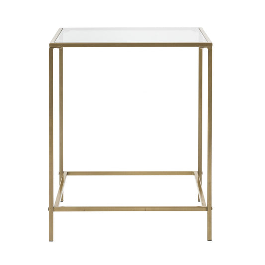 Minimalist Clear Glass and Gold Side Table By Homeroots | Side Tables | Modishstore