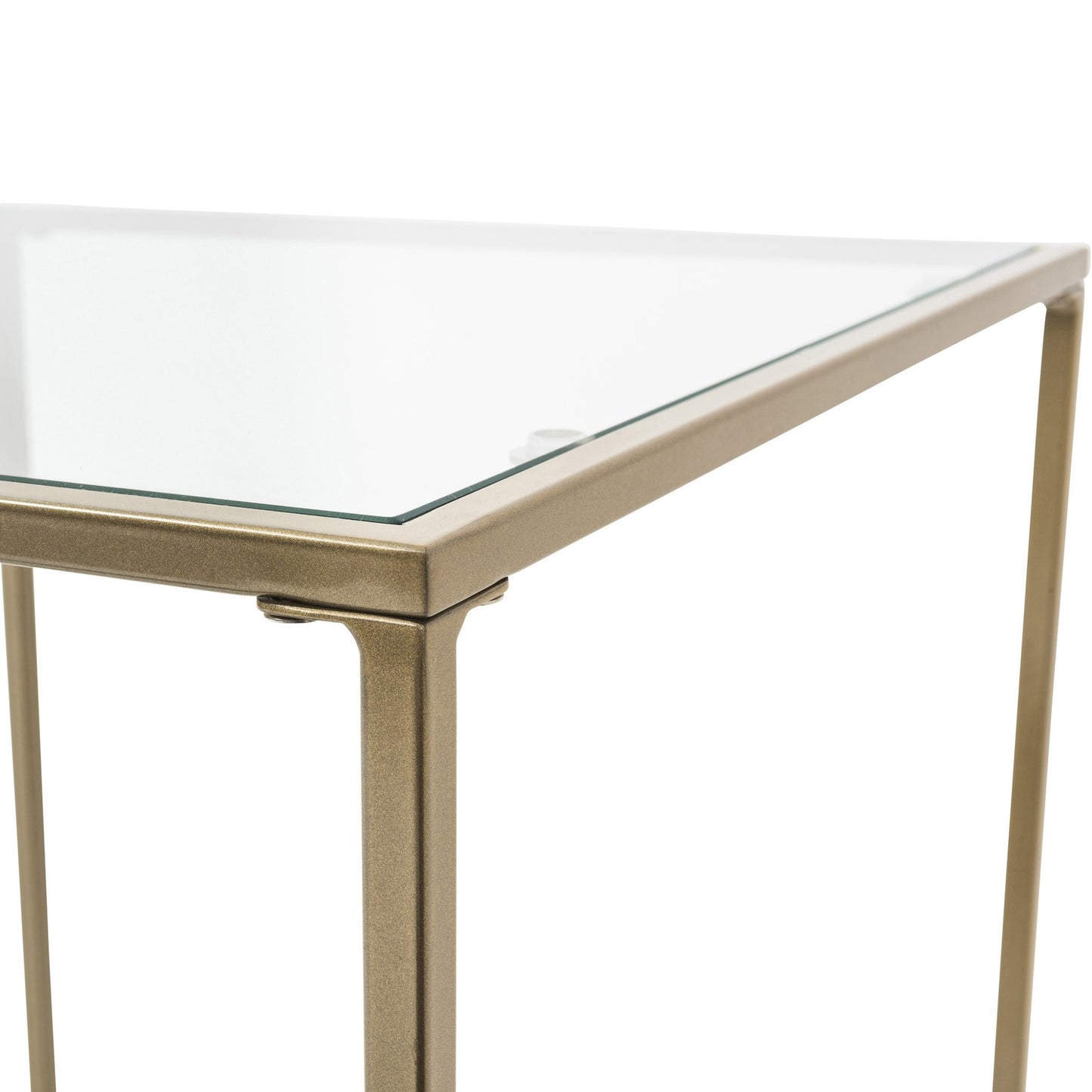 Minimalist Clear Glass and Gold Side Table By Homeroots | Side Tables | Modishstore - 4
