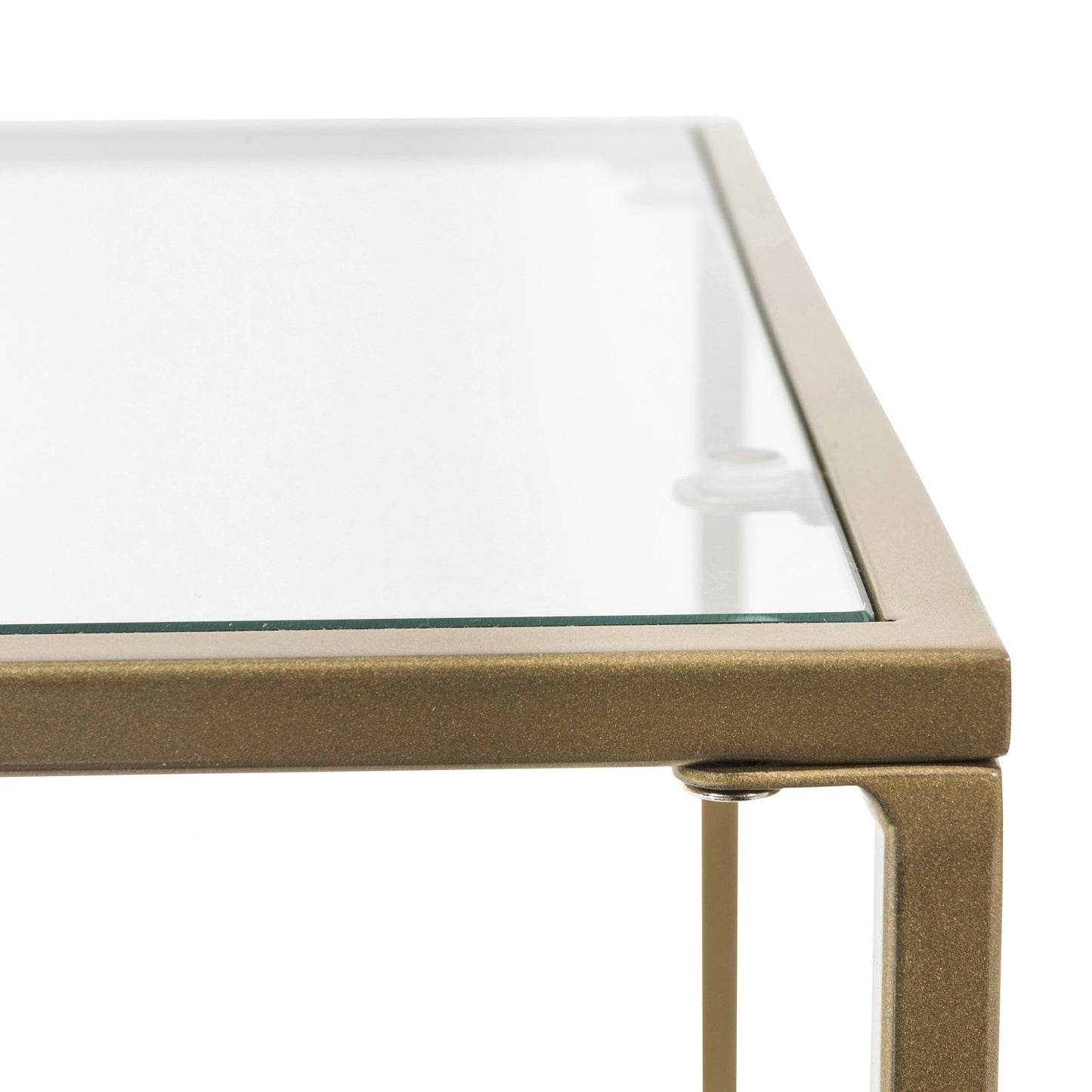 Minimalist Clear Glass and Gold Side Table By Homeroots | Side Tables | Modishstore - 5