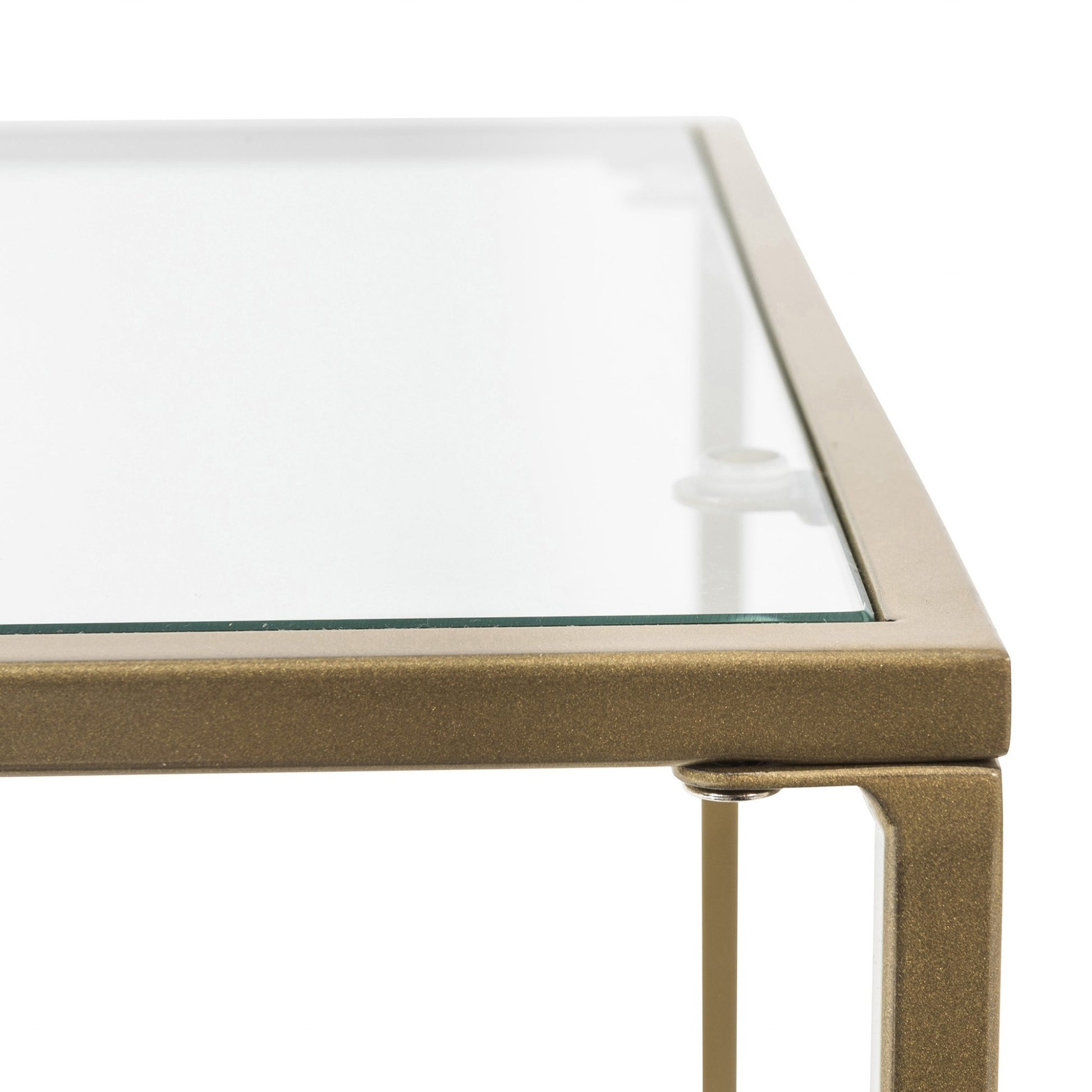 Minimalist Clear Glass and Gold Side Table By Homeroots | Side Tables | Modishstore - 5