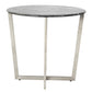 Mod Geo Chrome and Black Round Faux Marble Side Table By Homeroots