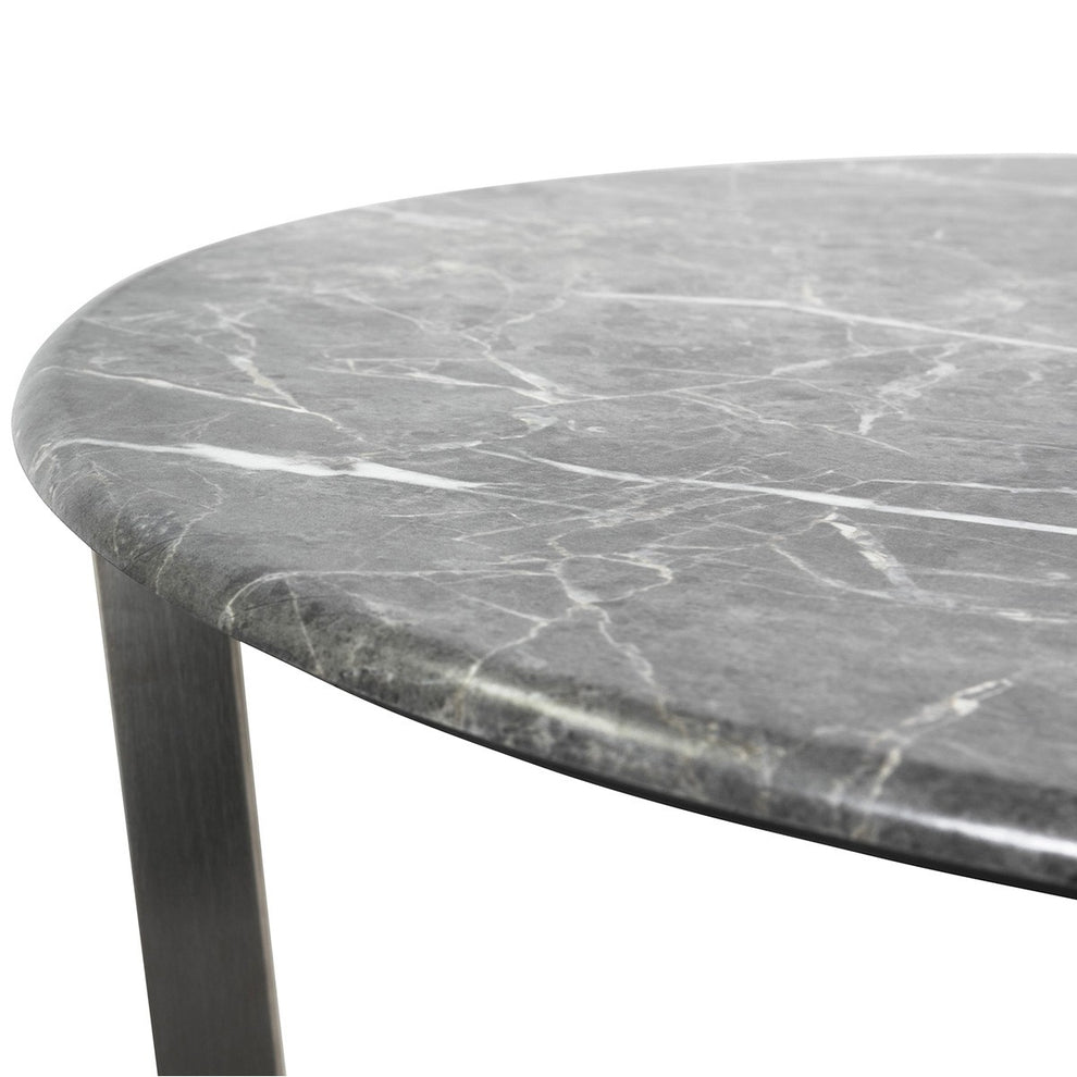 Mod Geo Chrome and Black Round Faux Marble Side Table By Homeroots | Side Tables | Modishstore - 5