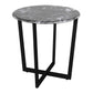 Mod Geo Black and Black Round Faux Marble Side Table By Homeroots