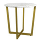Mod Geo Gold and White Round Faux Marble Side Table By Homeroots | Side Tables | Modishstore - 3
