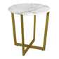 Mod Geo Gold and White Round Faux Marble Side Table By Homeroots | Side Tables | Modishstore - 4