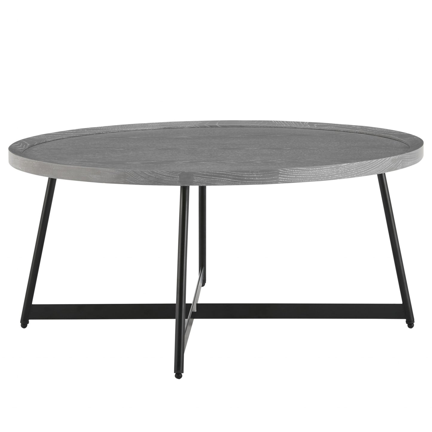 Modern Gray and Black Round Coffee Table By Homeroots | Coffee Tables | Modishstore