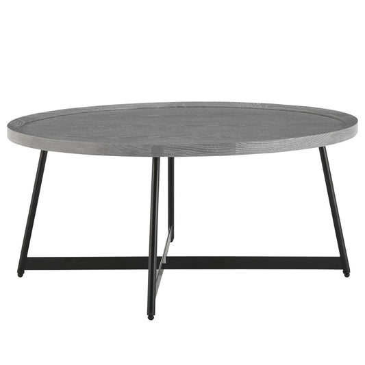 Modern Gray and Black Round Coffee Table By Homeroots | Coffee Tables | Modishstore
