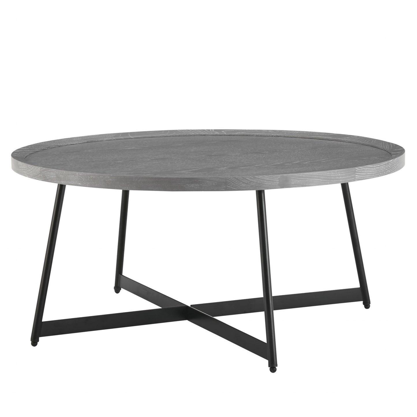 Modern Gray and Black Round Coffee Table By Homeroots | Coffee Tables | Modishstore - 3